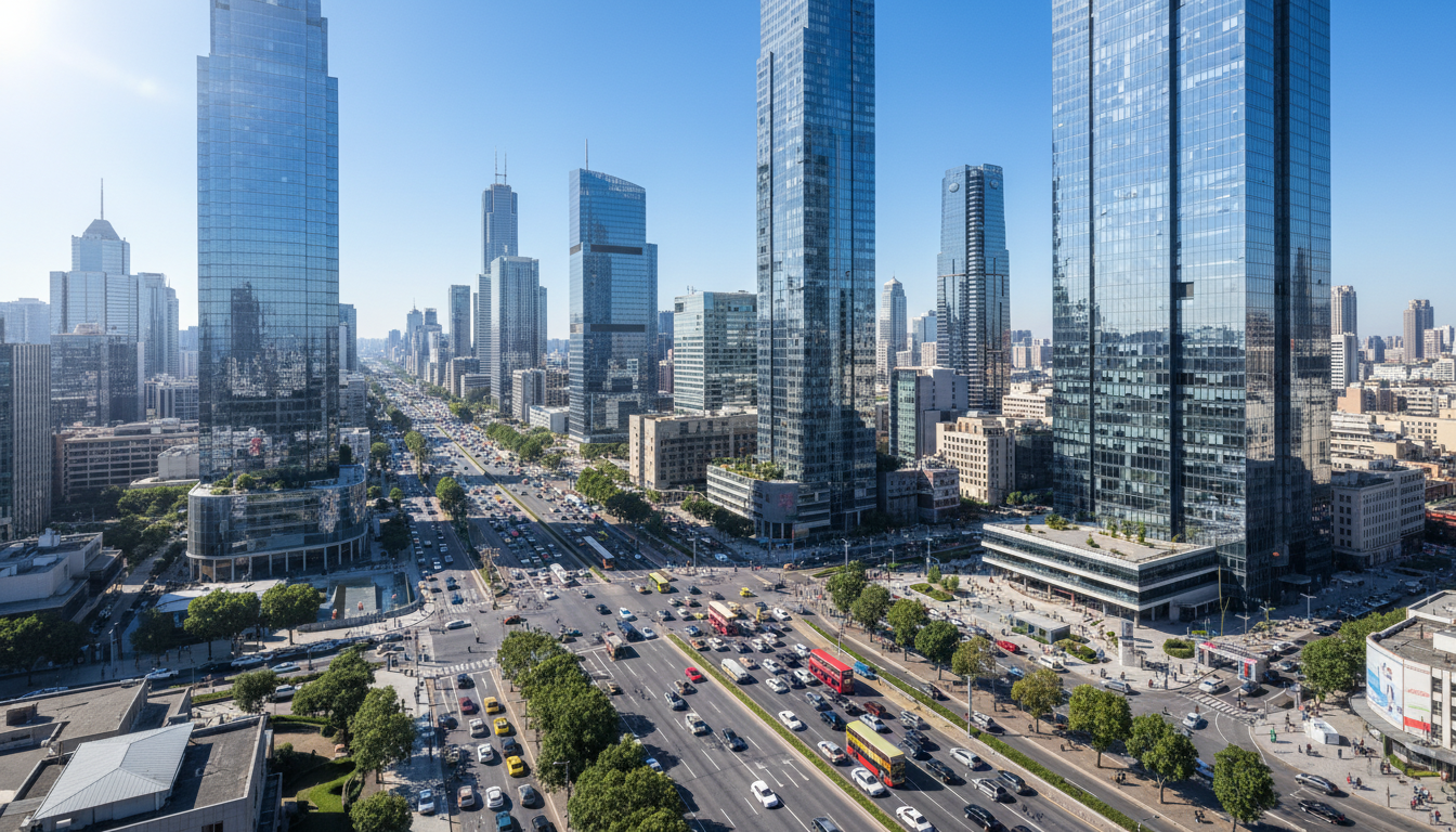 First frame: daytime city
